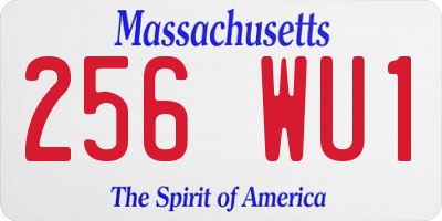 MA license plate 256WU1