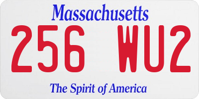 MA license plate 256WU2