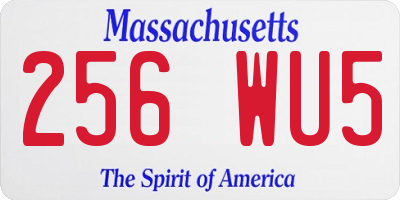 MA license plate 256WU5