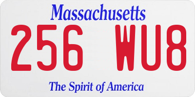 MA license plate 256WU8