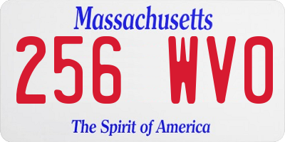 MA license plate 256WV0