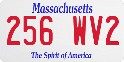 MA license plate 256WV2