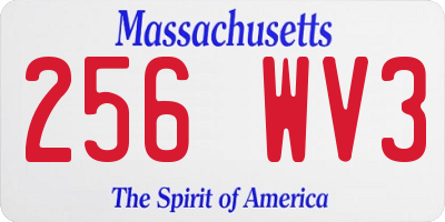 MA license plate 256WV3