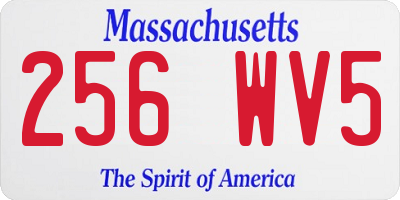 MA license plate 256WV5
