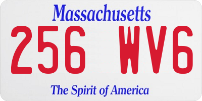 MA license plate 256WV6