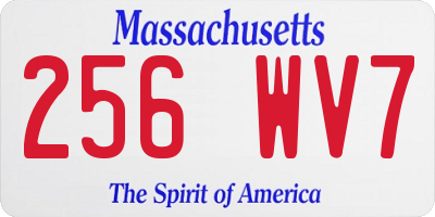 MA license plate 256WV7
