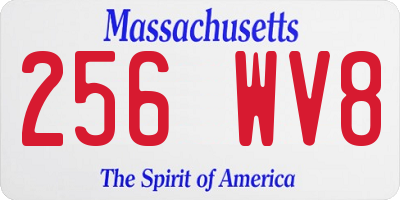 MA license plate 256WV8