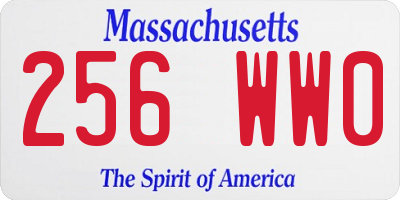 MA license plate 256WW0