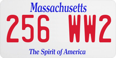 MA license plate 256WW2