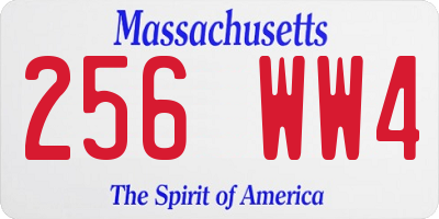 MA license plate 256WW4