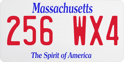 MA license plate 256WX4