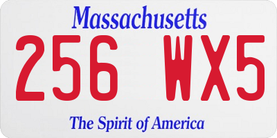 MA license plate 256WX5