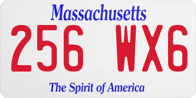 MA license plate 256WX6