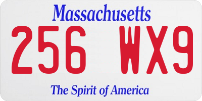MA license plate 256WX9