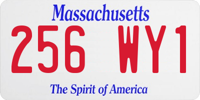 MA license plate 256WY1