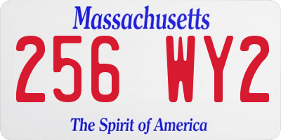 MA license plate 256WY2