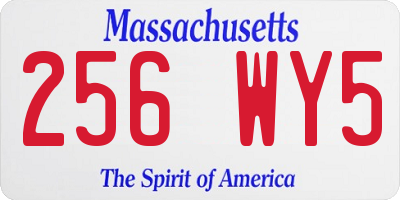 MA license plate 256WY5