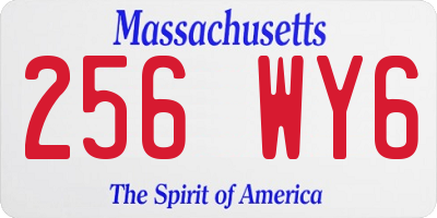MA license plate 256WY6