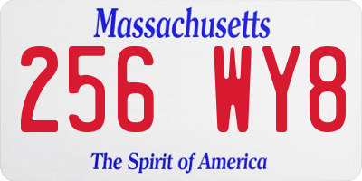 MA license plate 256WY8