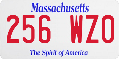 MA license plate 256WZ0