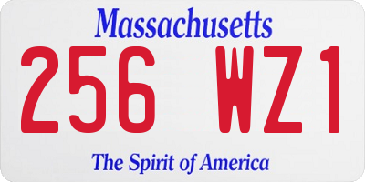 MA license plate 256WZ1