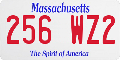 MA license plate 256WZ2