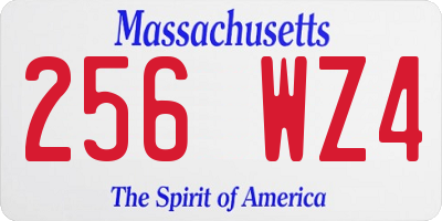 MA license plate 256WZ4