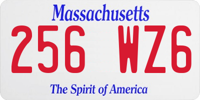 MA license plate 256WZ6