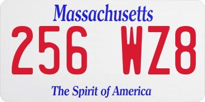 MA license plate 256WZ8