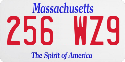 MA license plate 256WZ9