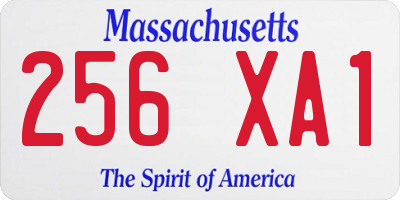 MA license plate 256XA1