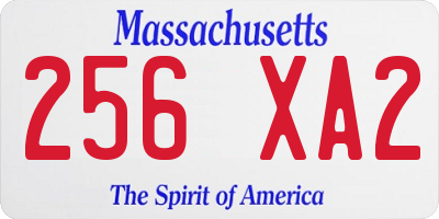 MA license plate 256XA2