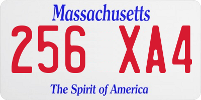 MA license plate 256XA4