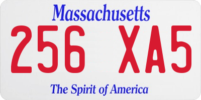 MA license plate 256XA5
