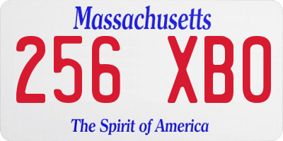 MA license plate 256XB0