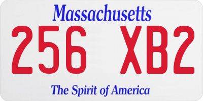 MA license plate 256XB2