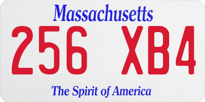 MA license plate 256XB4