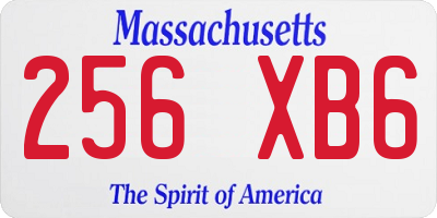 MA license plate 256XB6