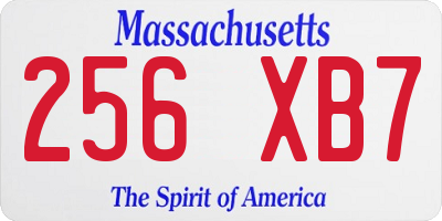 MA license plate 256XB7