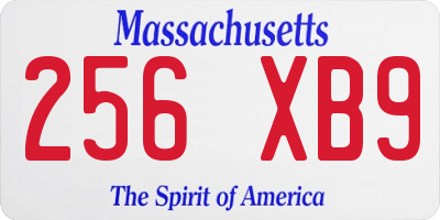 MA license plate 256XB9