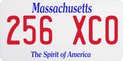 MA license plate 256XC0