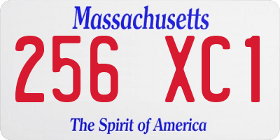 MA license plate 256XC1