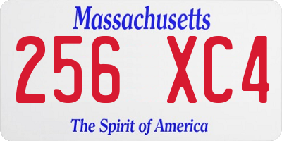 MA license plate 256XC4