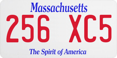 MA license plate 256XC5