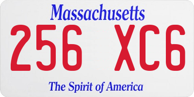 MA license plate 256XC6
