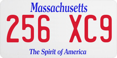 MA license plate 256XC9