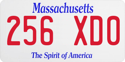 MA license plate 256XD0
