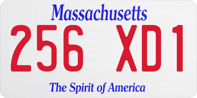 MA license plate 256XD1