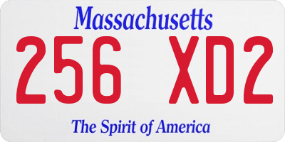 MA license plate 256XD2