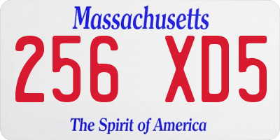MA license plate 256XD5